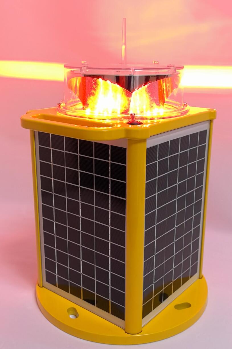 Solar powered aircraft warning lights